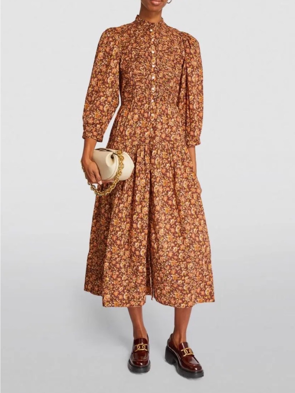 DÔEN Philana Floral-Print Midi Dress